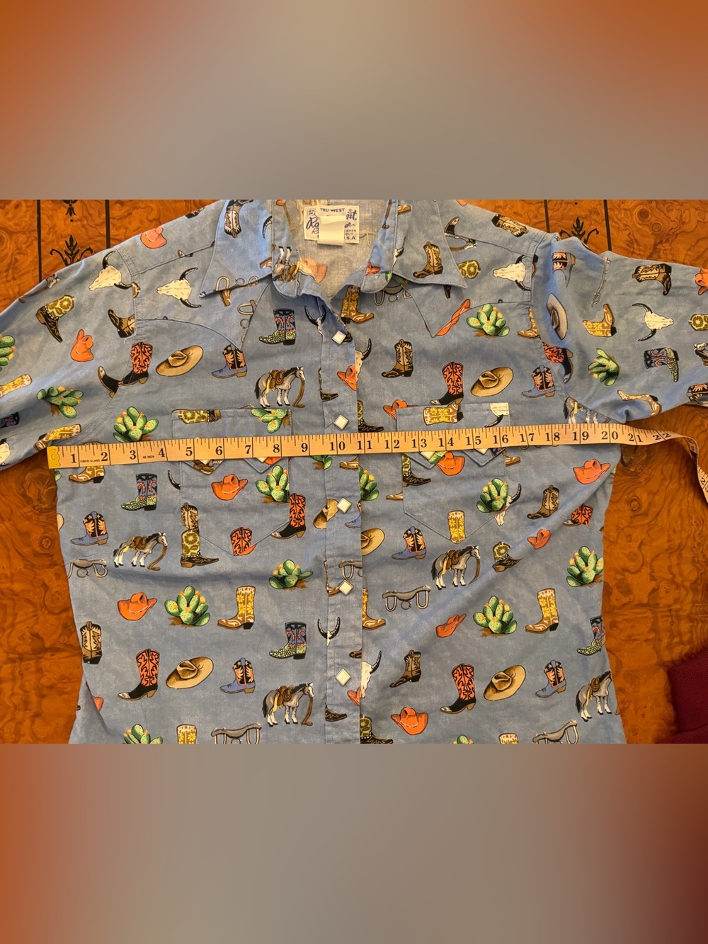 Women’s Blue Rockmount Western Pearl Snap Shirt - Size Large - Picture 6 of 6